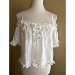Pursue Nasty Gal Women's Solid White Off The Shoulder Blouse Top One Size